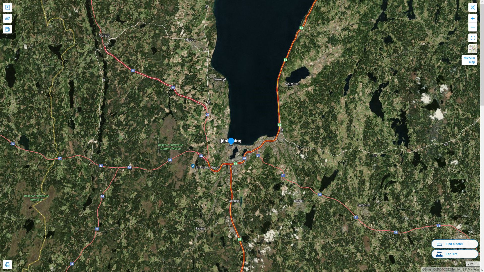 Jonkopin Highway and Road Map with Satellite View